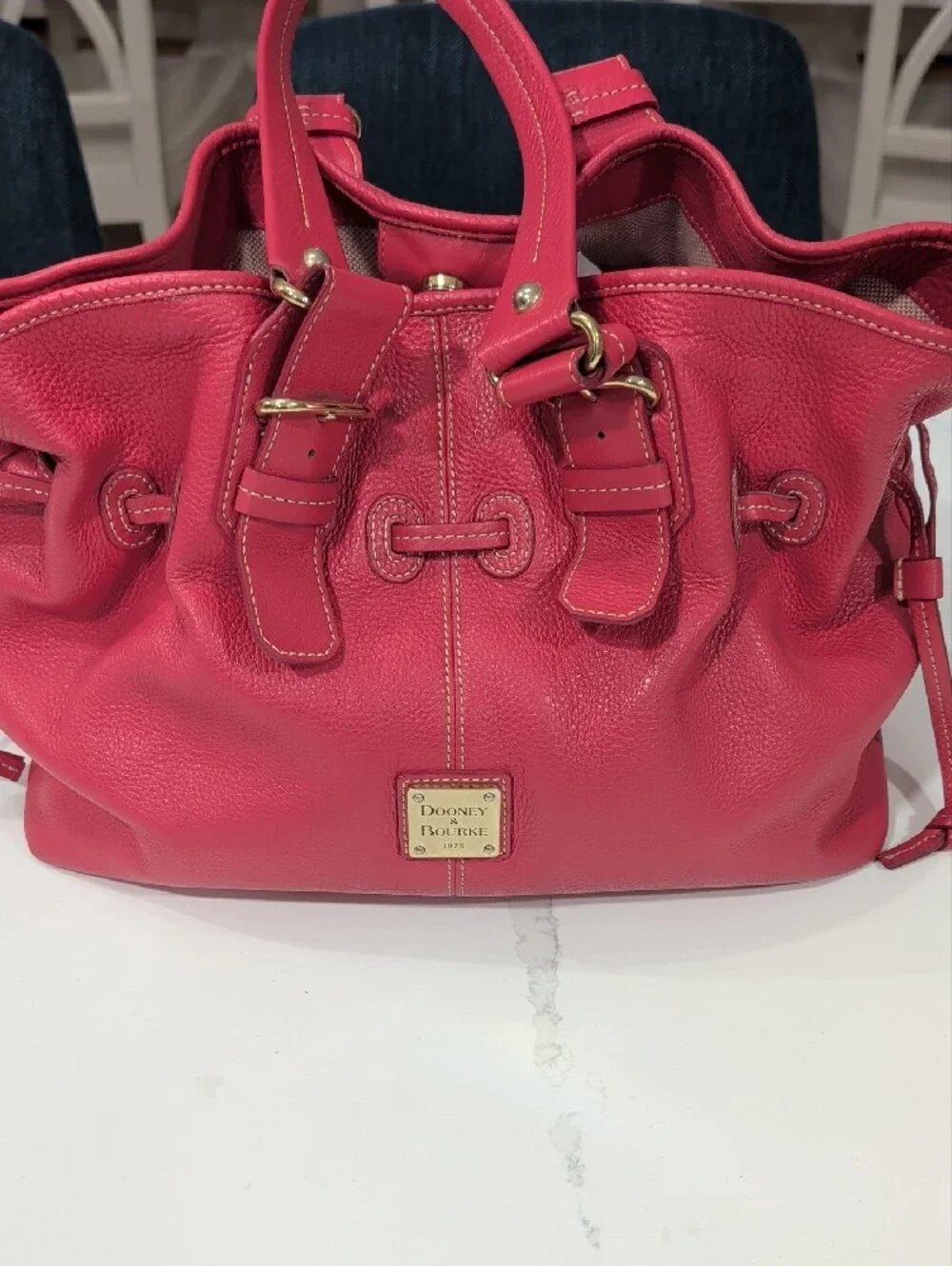 Dooney & Bourke Vintage Leather Shoulder Bag with Gold Hardware